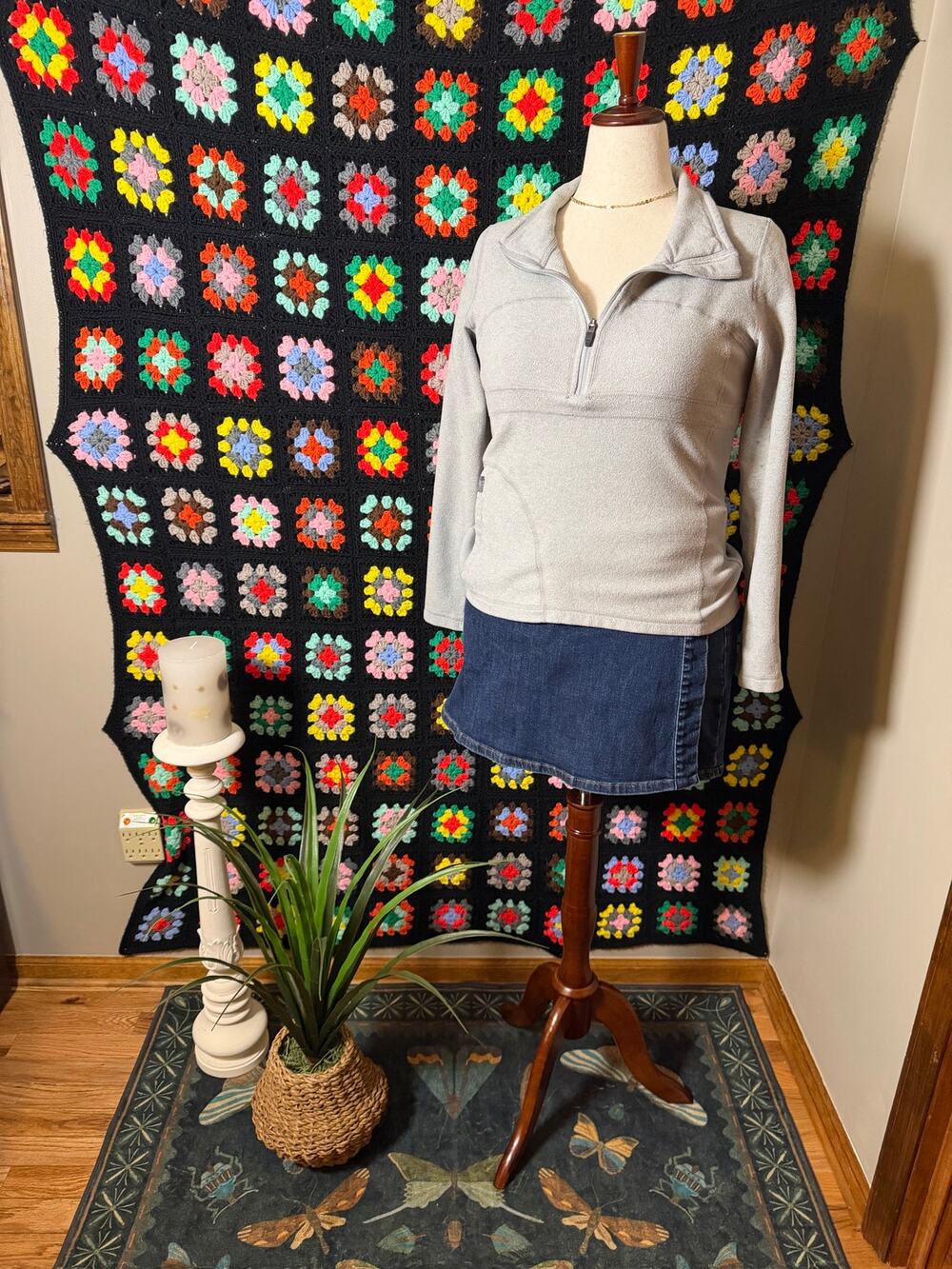 prAna Gray Quarter Zip Fleece Pullover Women’s M Athletic Outdoor